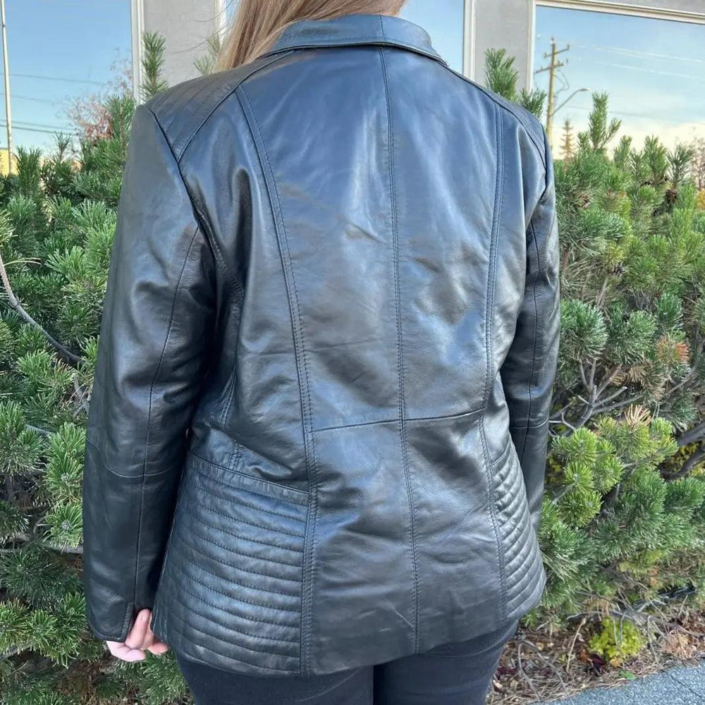 Veste en cuir de mouton avec capuche amovibleEX-STOCK Canada