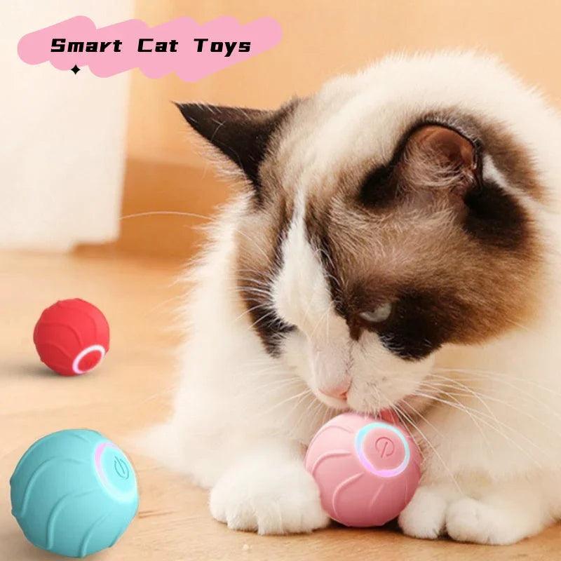 Smart Cat Toys Rolling Ball Pet Cat Owner Interactive Pets Toys Automatic Bouncing Ball USB Self Hi Teasing Kittens Jumping Ball EX-STOCK Canada