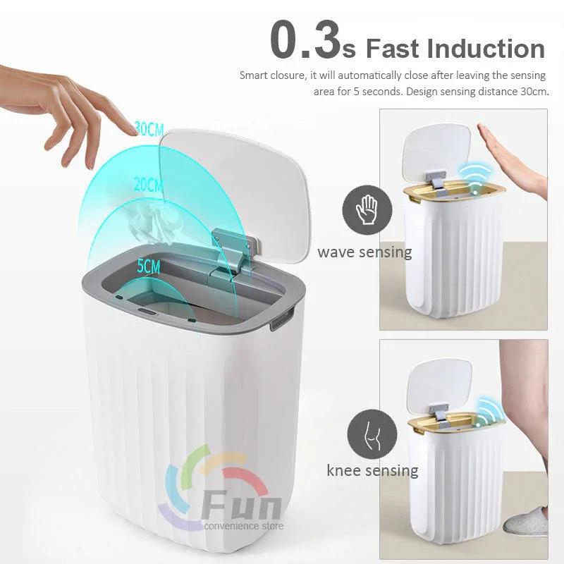 Smart Trash Can With Lid For Bedroom And Living Room Kitchen Storage Box Trash Can Induction Small Car Box Automatic Smart Dustbin Smart Trash Bin EX-STOCK Canada