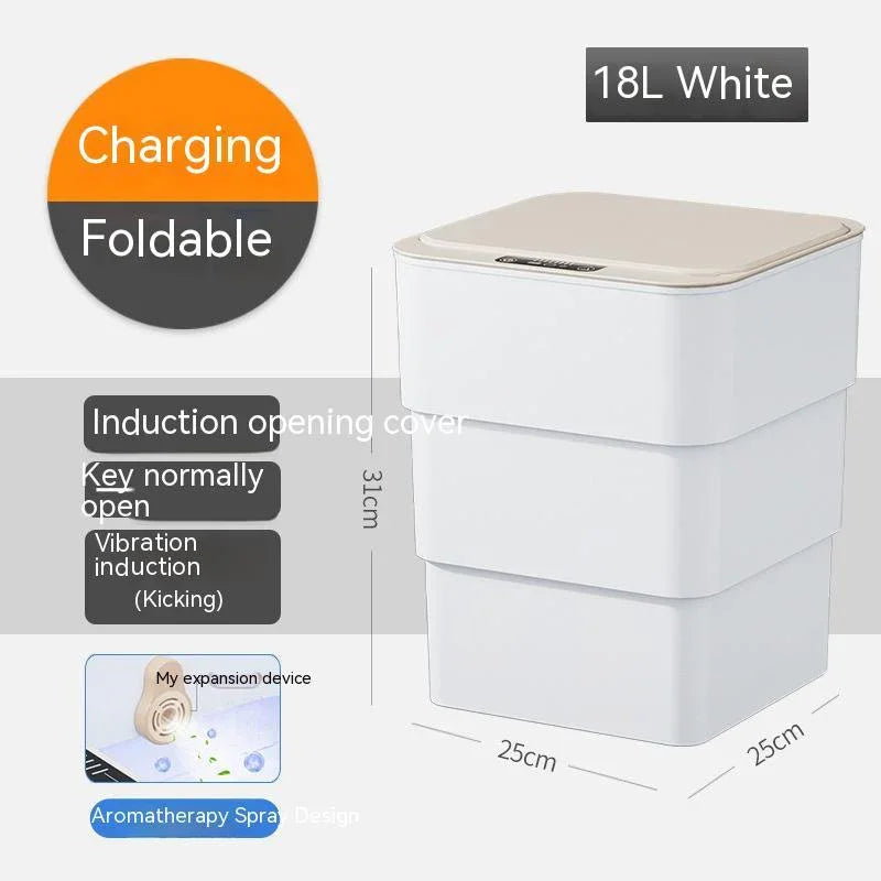 Cubo de basura inteligente con tapa para dormitorio y sala de estar, caja de almacenamiento de cocina, cubo de basura por inducción, caja pequeña para coche, cubo de basura automático inteligenteEX-STOCK Canada