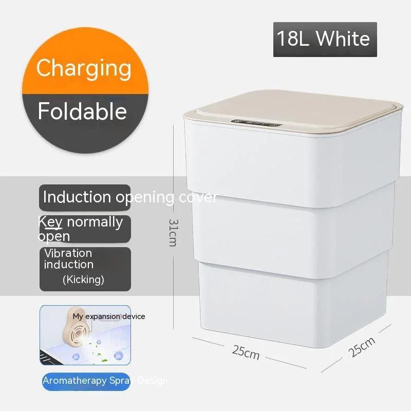 Smart Trash Can With Lid For Bedroom And Living Room Kitchen Storage Box Trash Can Induction Small Car Box Automatic Smart Dustbin Smart Trash Bin EX-STOCK Canada