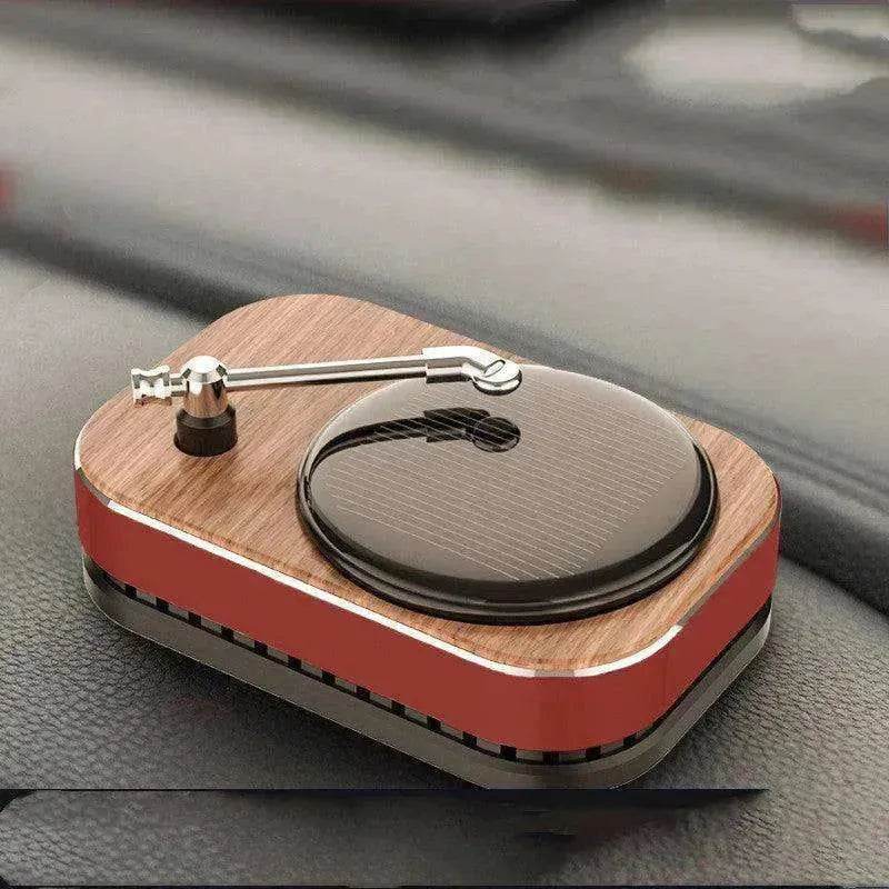 Solar Record Player Rotating Perfume Car Accessories Aromatherapy Decoration - EX-STOCK Canada
