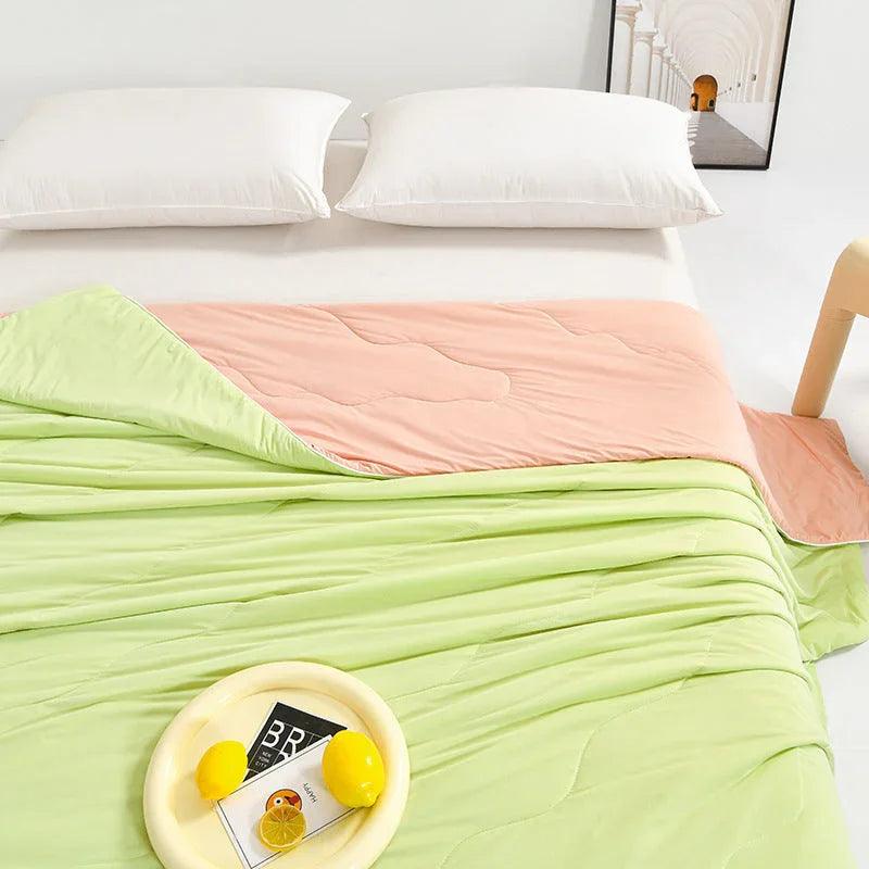 Solid Color AB Version Summer Cool Feeling Thin Duvet Washable EX-STOCK Canada
