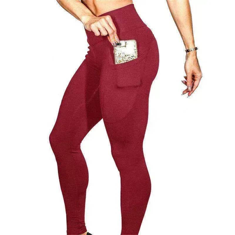 Solid color high waist yoga pants - EX-STOCK Canada