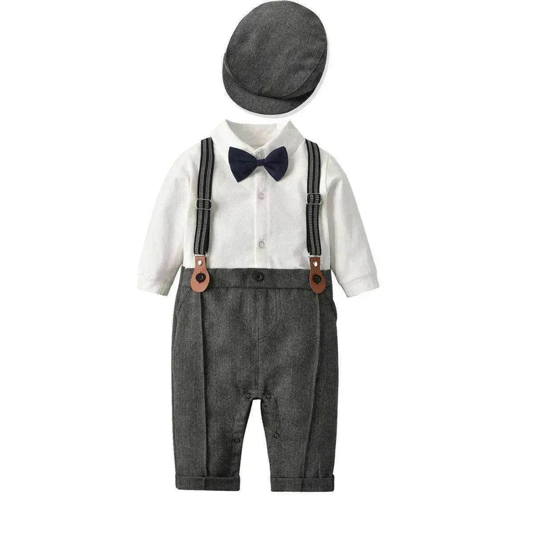 Spring And Autumn Children'S Clothing Infant And Young Children'S British Waistcoat One-Piece Climbing Gentleman'S Hat One-Year-Old Clothes Newborn Gentleman'S Suit - EX-STOCK Canada