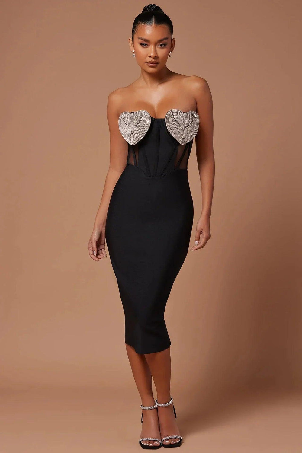 Spring And Summer New Sexy Peach Chest Diamond Backless Hip Bandage Dress Party Dress EX-STOCK Canada