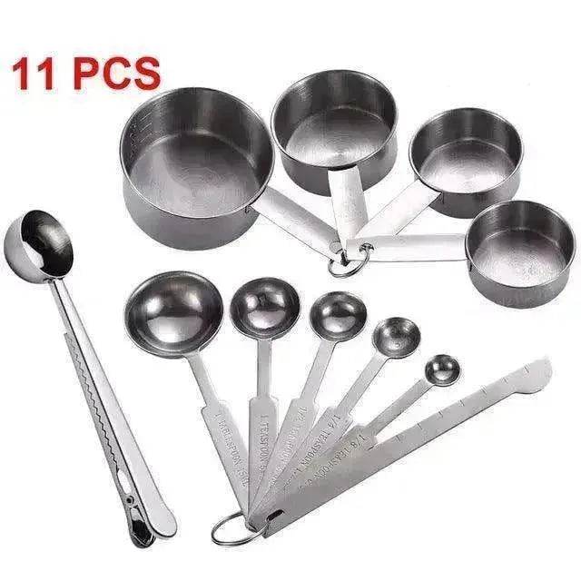 Stainless Steel Measuring Cup & Spoon Set, Stackable Spoons - EX-STOCK Canada