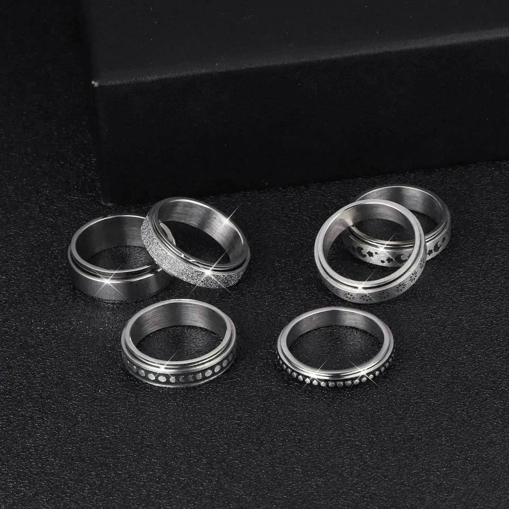 Stainless Steel Rotatable Elegant & Relieve Anxiety Rings - EX-STOCK Canada