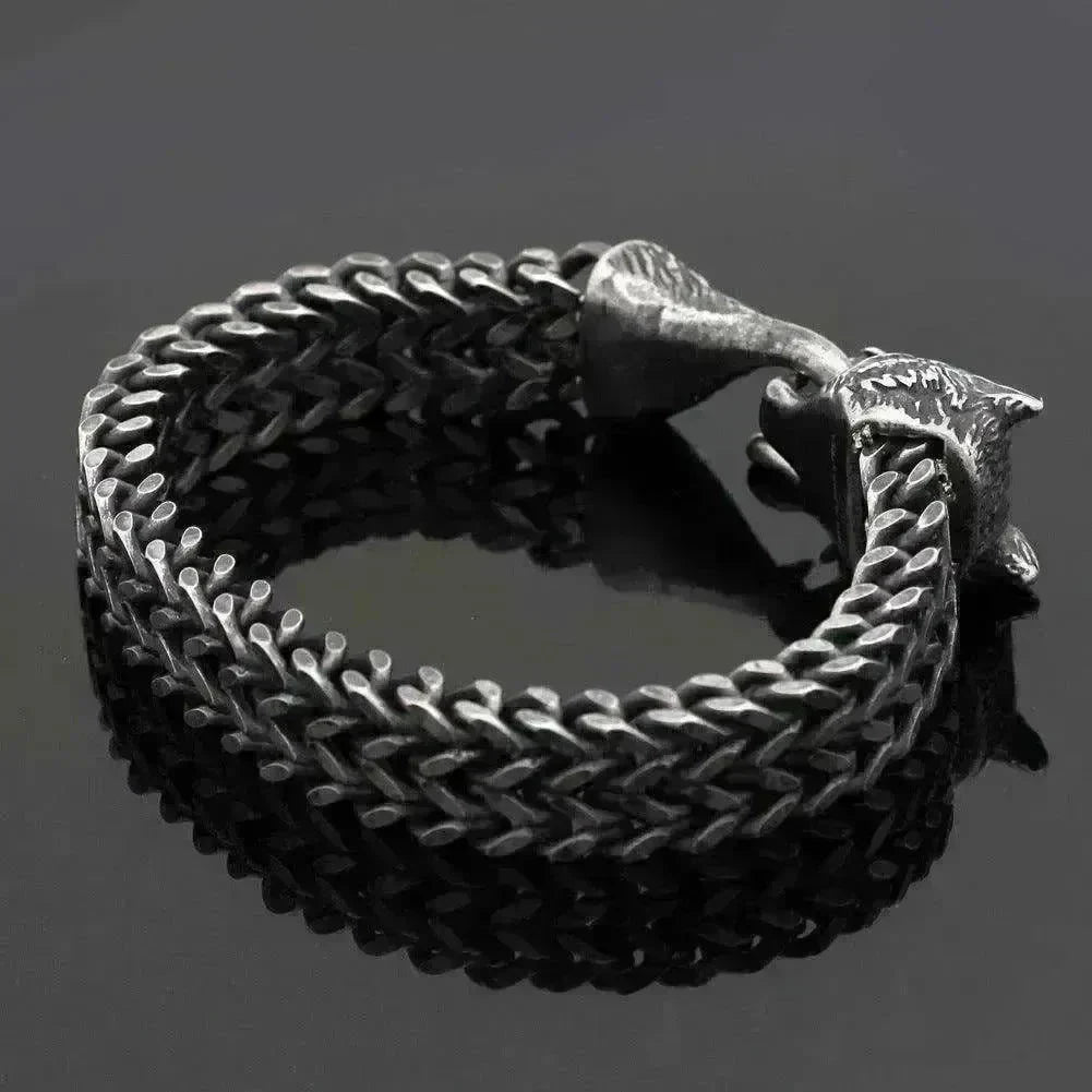 Stainless Wolf Head Chain Bracelet: Wholesale Fashion Gift - EX-STOCK CANADA