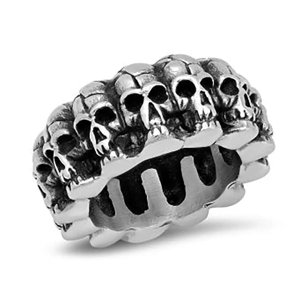 Bague homme en acier inoxydable SteelTime tête de squelette gothique vintage bikerEX-STOCK Canada