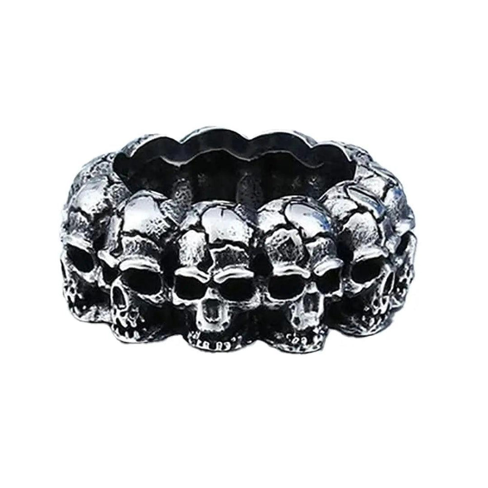 Bague homme en acier inoxydable SteelTime tête de squelette gothique vintage bikerEX-STOCK Canada