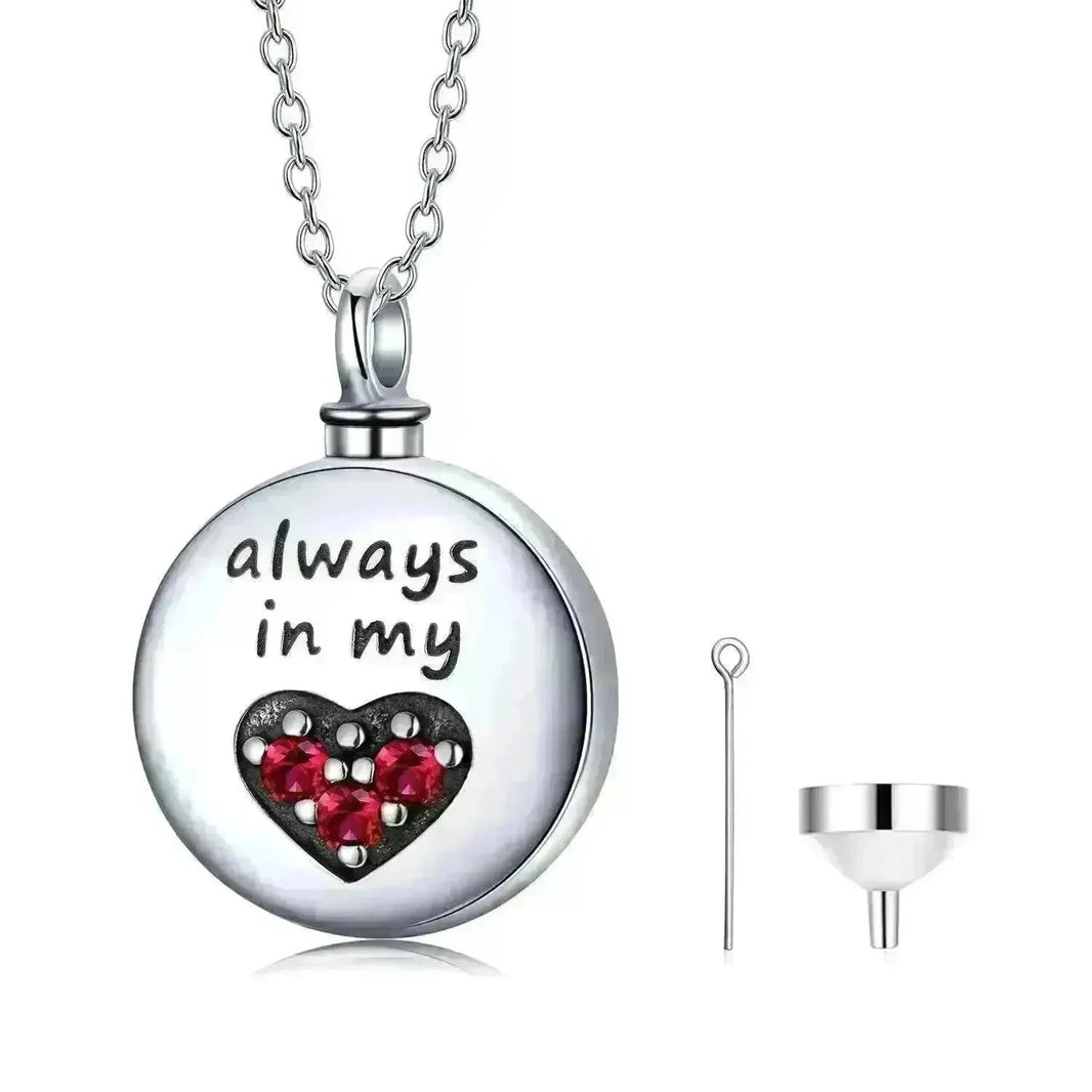 Sterling 925 Silver Heart Urn Engraved Cremation Necklace for Ashes - EX-STOCK CANADA