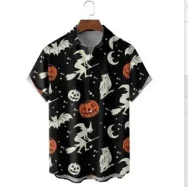 Striped Digital Printing Men's Short-sleeved Shirt - EX-STOCK Canada