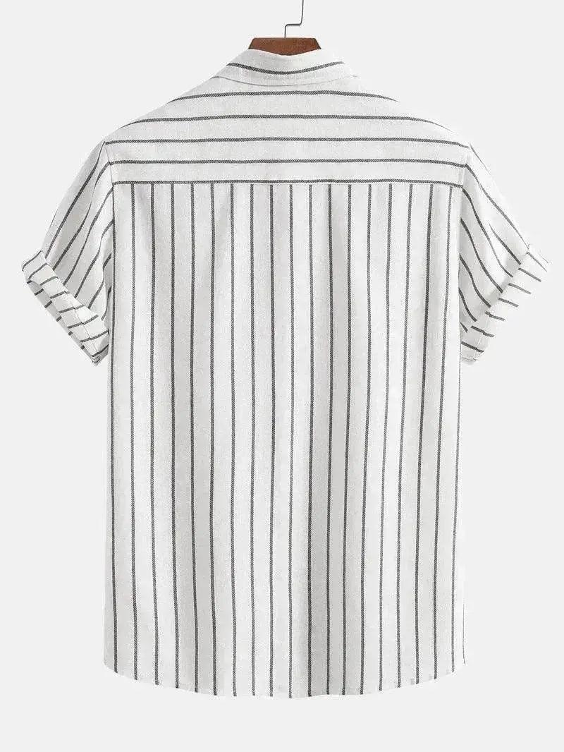 Chemise à manches courtes pour homme à impression numérique rayée - EX-STOCK Canada