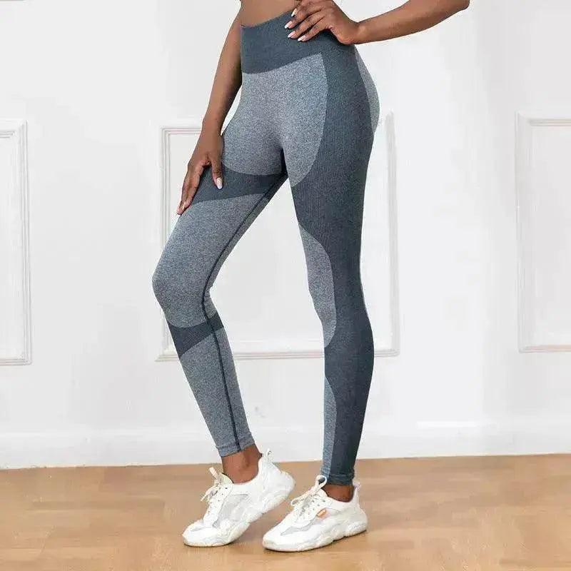 Pantalon de yoga imprimé à rayures, taille haute, legging sans couture, effet push-up, séchage rapide, pantalon de sport et fitness pour femmes - EX-STOCK Canada