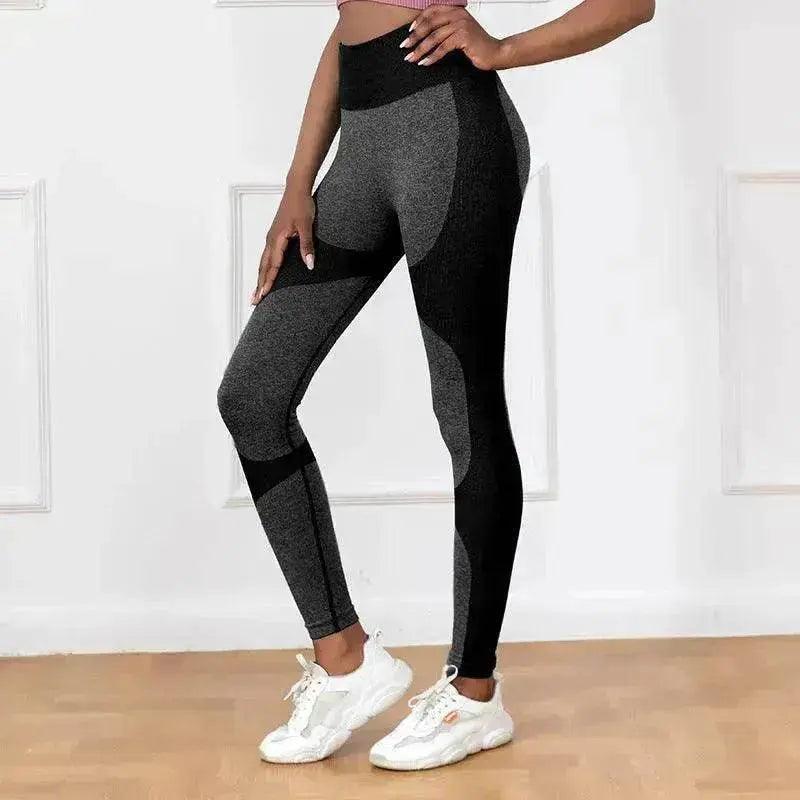 Pantalon de yoga imprimé à rayures, taille haute, legging sans couture, effet push-up, séchage rapide, pantalon de sport et fitness pour femmes - EX-STOCK Canada