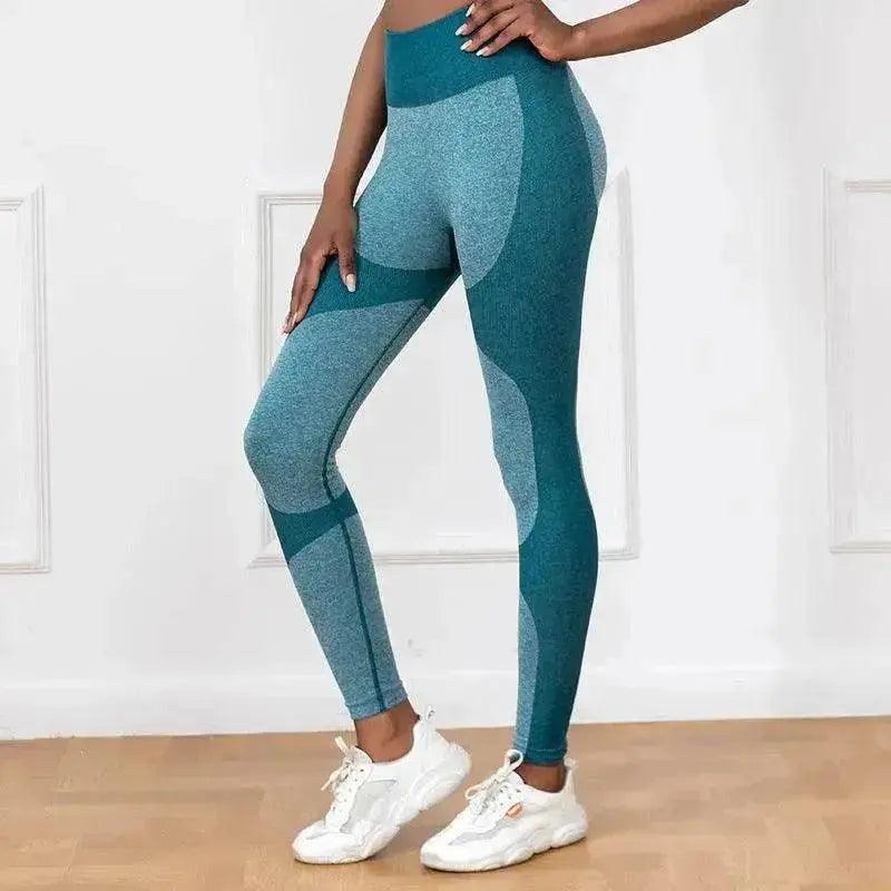 Pantalon de yoga imprimé à rayures, taille haute, legging sans couture, effet push-up, séchage rapide, pantalon de sport et fitness pour femmes - EX-STOCK Canada