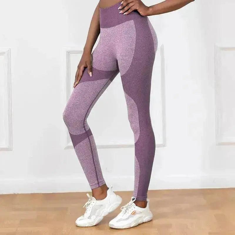 Pantalon de yoga imprimé à rayures, taille haute, legging sans couture, effet push-up, séchage rapide, pantalon de sport et fitness pour femmes - EX-STOCK Canada