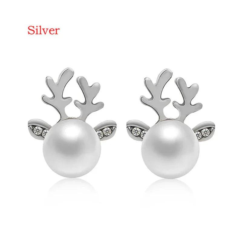 Boucles d'oreilles clous Noël Boucles d'oreilles en perles et bois de cerfEX-STOCK Canada