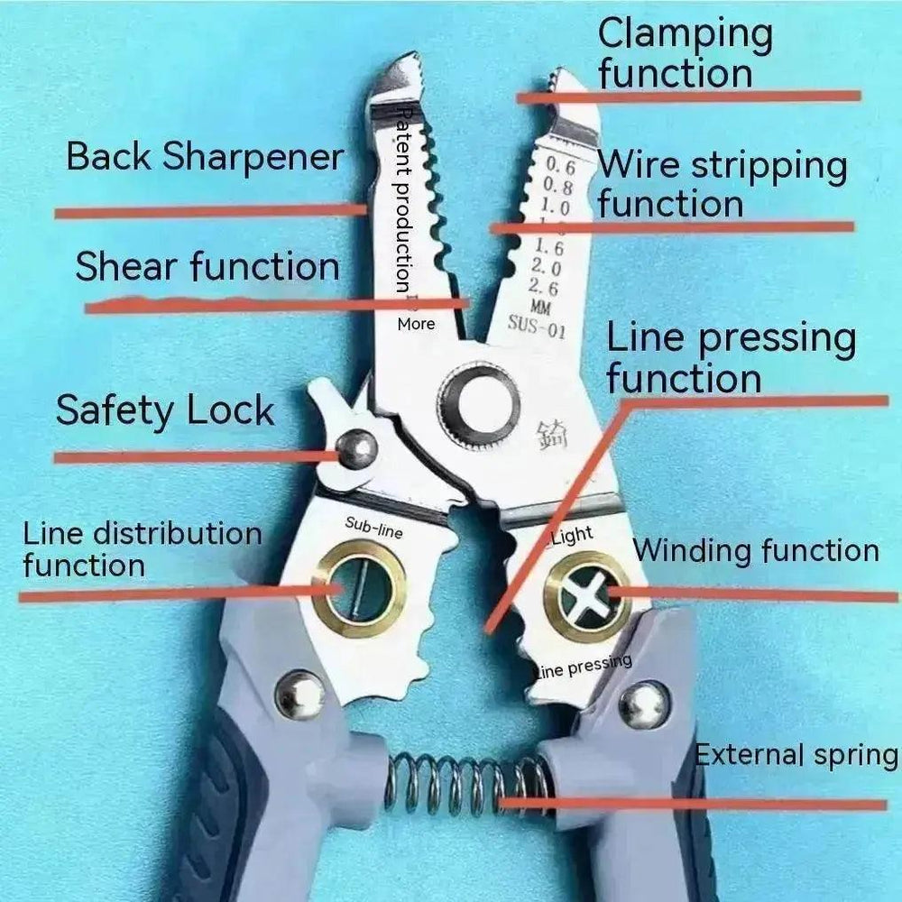 Pince à dénuder multifonctionnelle 7-en-1 en acier au carbone de style EX-STOCK Canada