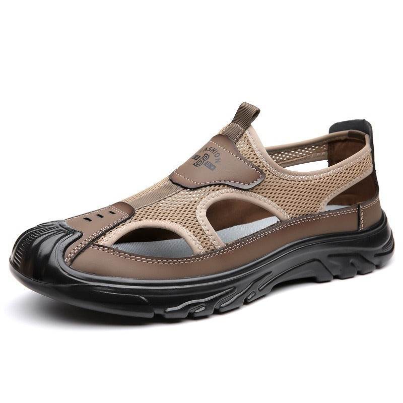 Summer Breathable Men's Sandals Hollow Mesh Surface Casual All-match Hole Outdoor Travel Soft Bottom Slip On Beach Shoes EX-STOCK CANADA