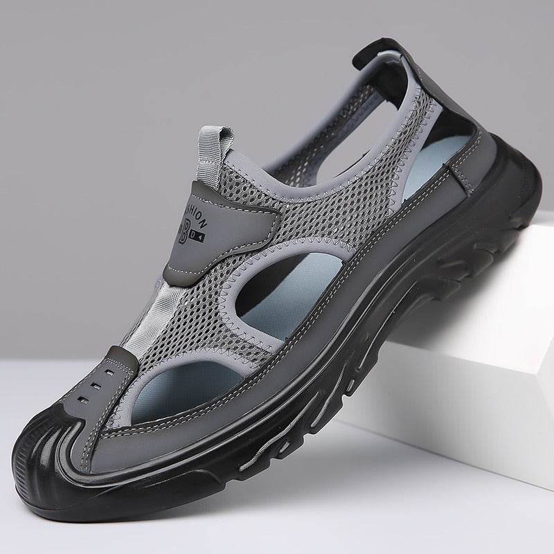 Summer Breathable Men's Sandals Hollow Mesh Surface Casual All-match Hole Outdoor Travel Soft Bottom Slip On Beach Shoes EX-STOCK CANADA