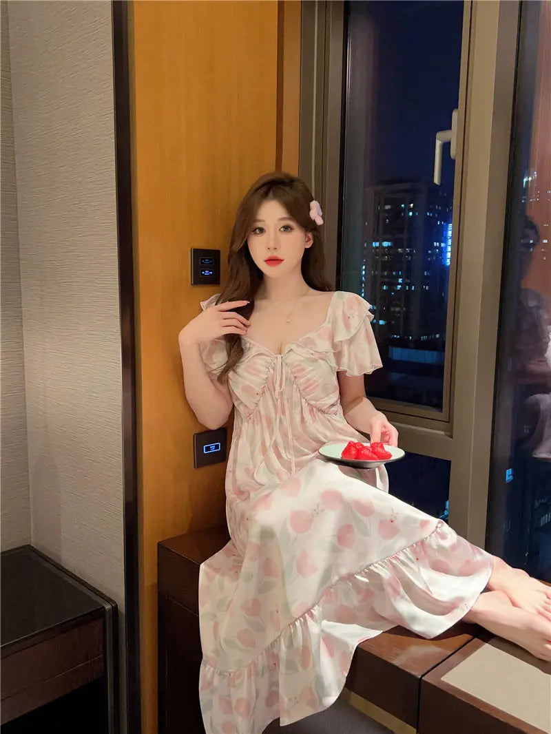 Summer French Silk Pajamas For Women - EX-STOCK Canada