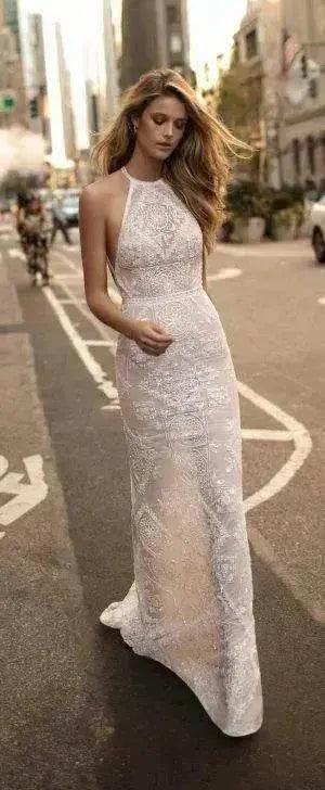 Robe longue d'été sans manches à col halter, élégante et charmante, dos nu, robe de soirée pour femmes - EX-STOCK Canada