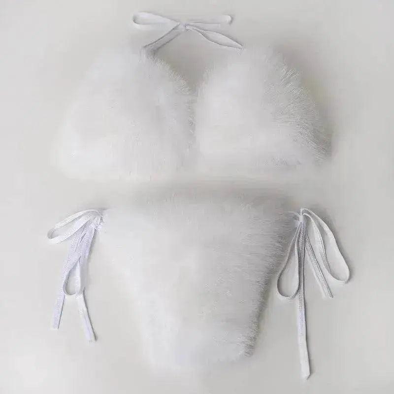 Nouvelle Lingerie d'Été Fourrure de Renard Couleur Unie Fendue - EX-STOCK Canada