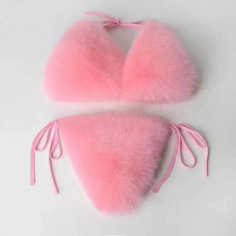 Nouvelle Lingerie d'Été Fourrure de Renard Couleur Unie Fendue - EX-STOCK Canada
