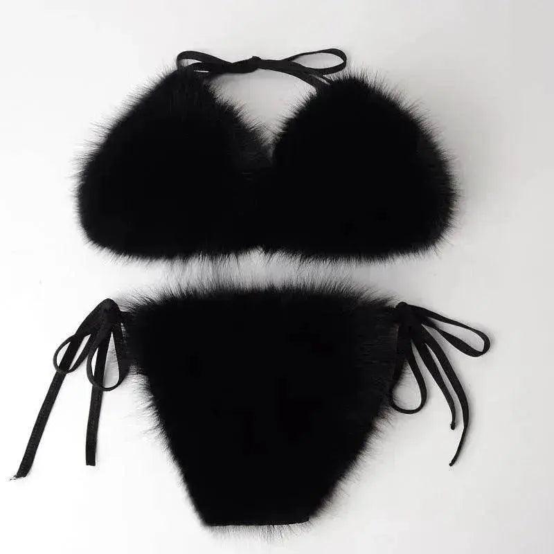 Nouvelle Lingerie d'Été Fourrure de Renard Couleur Unie Fendue - EX-STOCK Canada