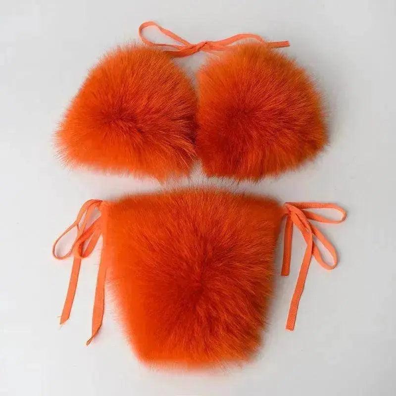 Nouvelle Lingerie d'Été Fourrure de Renard Couleur Unie Fendue - EX-STOCK Canada