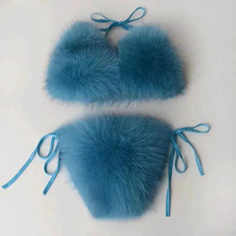 Nouvelle Lingerie d'Été Fourrure de Renard Couleur Unie Fendue - EX-STOCK Canada