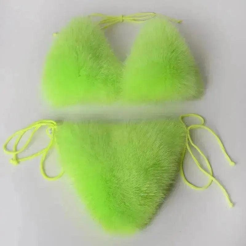 Nouvelle Lingerie d'Été Fourrure de Renard Couleur Unie Fendue - EX-STOCK Canada