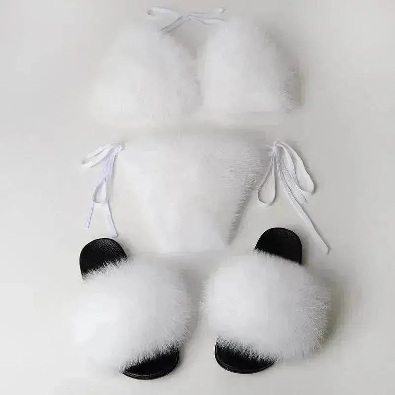 Summer New Underwear Fox Fur Solid Color Split - EX-STOCK Canada