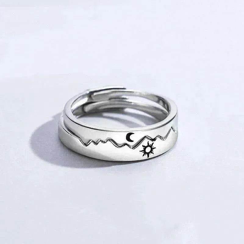Sun Moon Couple Ring Sterling Silver Luxury Niche Design Sense Ring - EX-STOCK CANADA