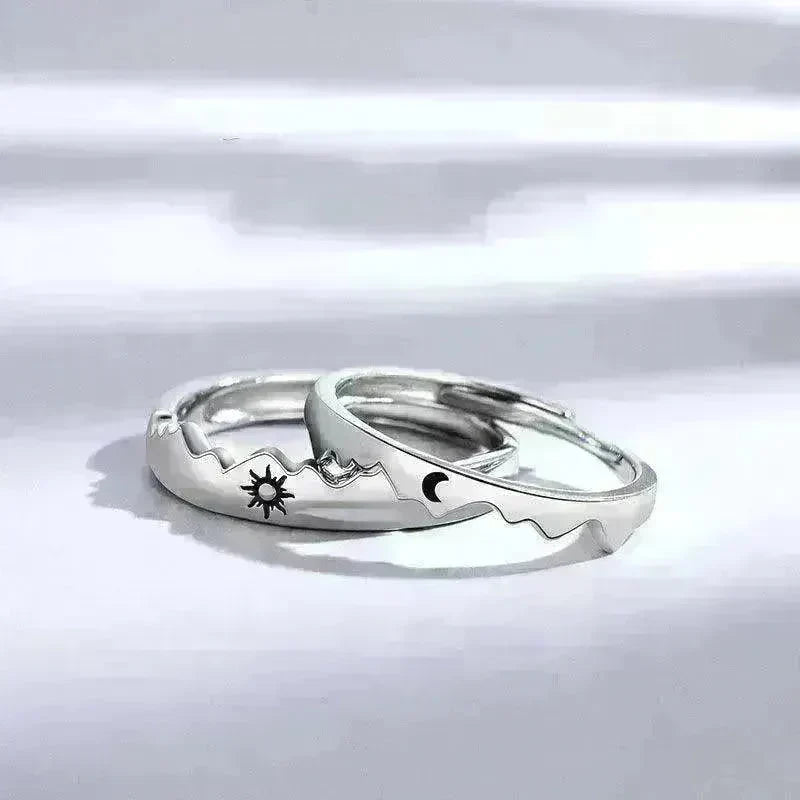 Sun Moon Couple Ring Sterling Silver Luxury Niche Design Sense Ring - EX-STOCK CANADA