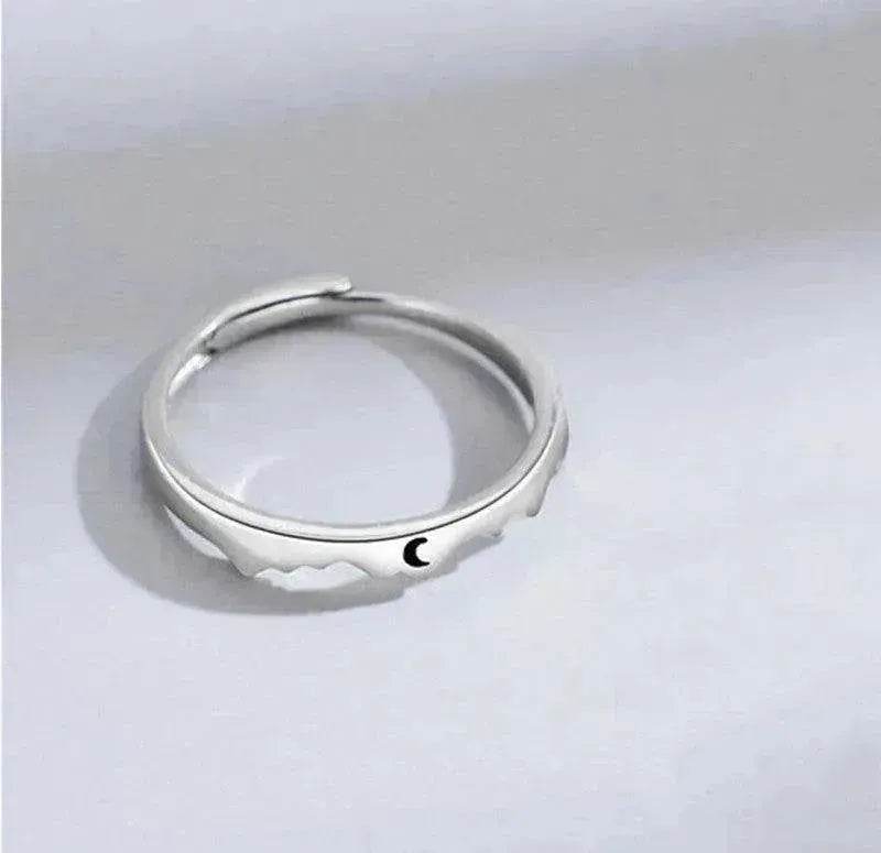 Sun Moon Couple Ring Sterling Silver Luxury Niche Design Sense Ring - EX-STOCK CANADA