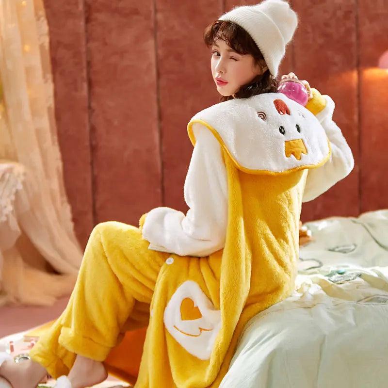 Sweet Fall Pajamas Flannel Nightgown Women - EX-STOCK Canada