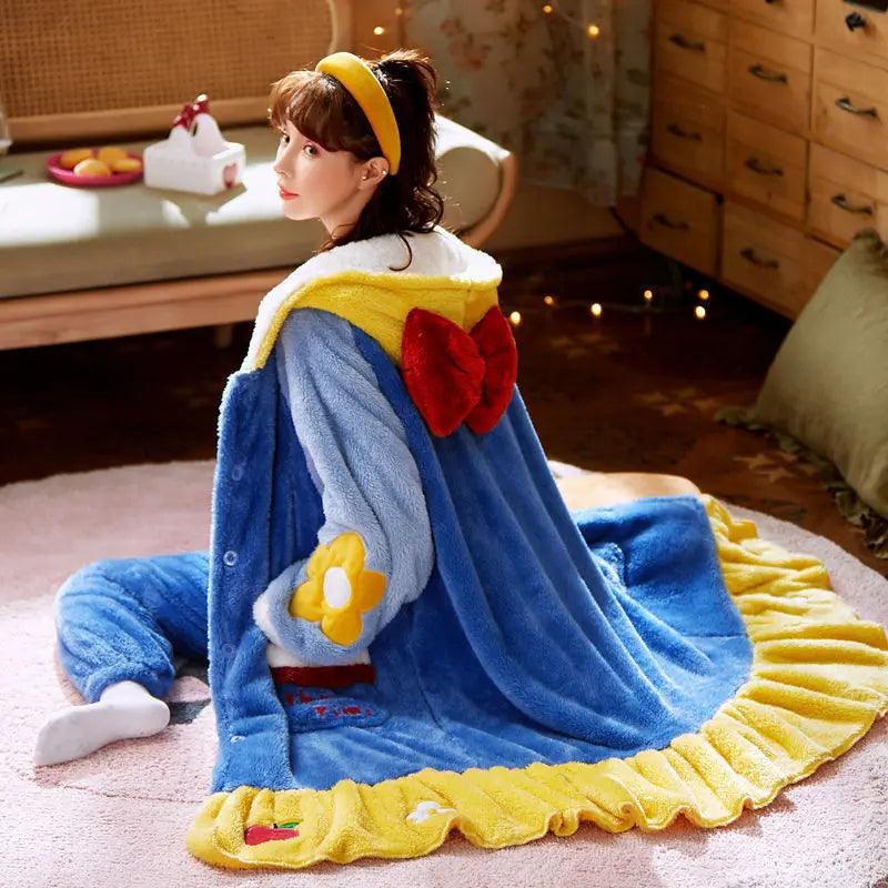 Sweet Fall Pajamas Flannel Nightgown Women - EX-STOCK Canada