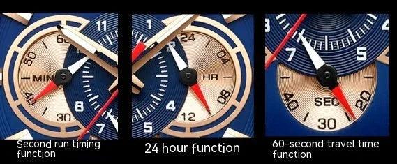 Tactical Motorcycle Waterproof Luminous Watch Timing Multi-Pointer EX-STOCK Canada