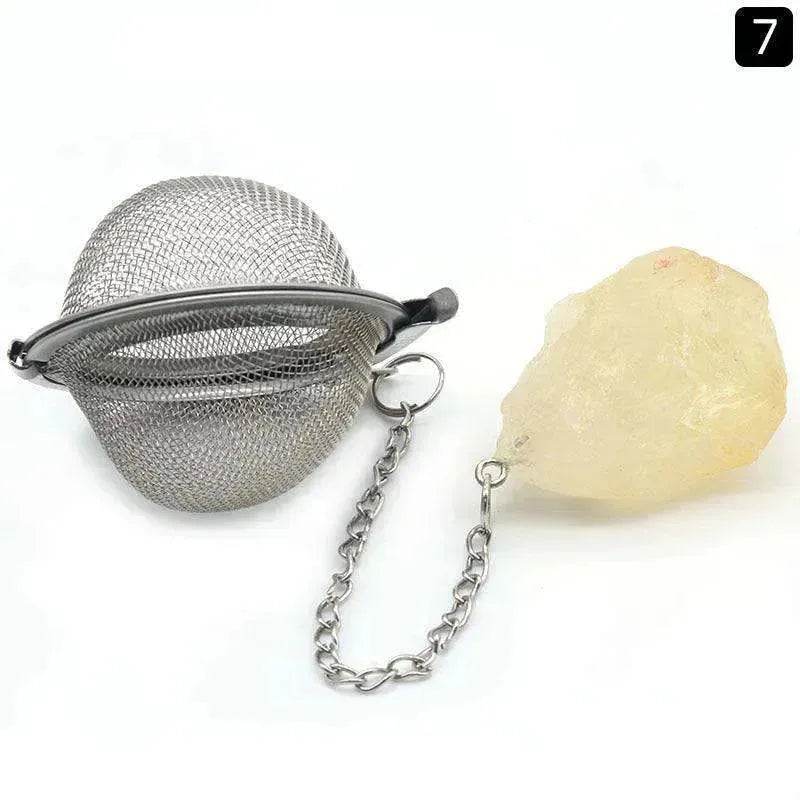 Tea Filter Natural Raw Gemstone Filter Ball Stew Ingredients Ball Stainless Steel - EX-STOCK Canada