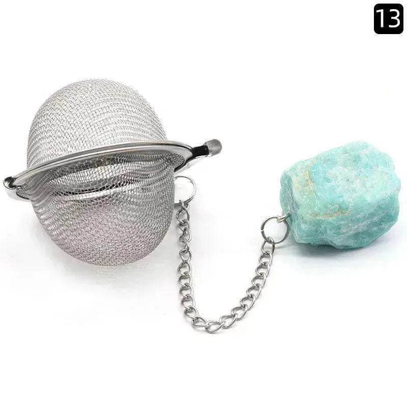 Tea Filter Natural Raw Gemstone Filter Ball Stew Ingredients Ball Stainless Steel - EX-STOCK Canada