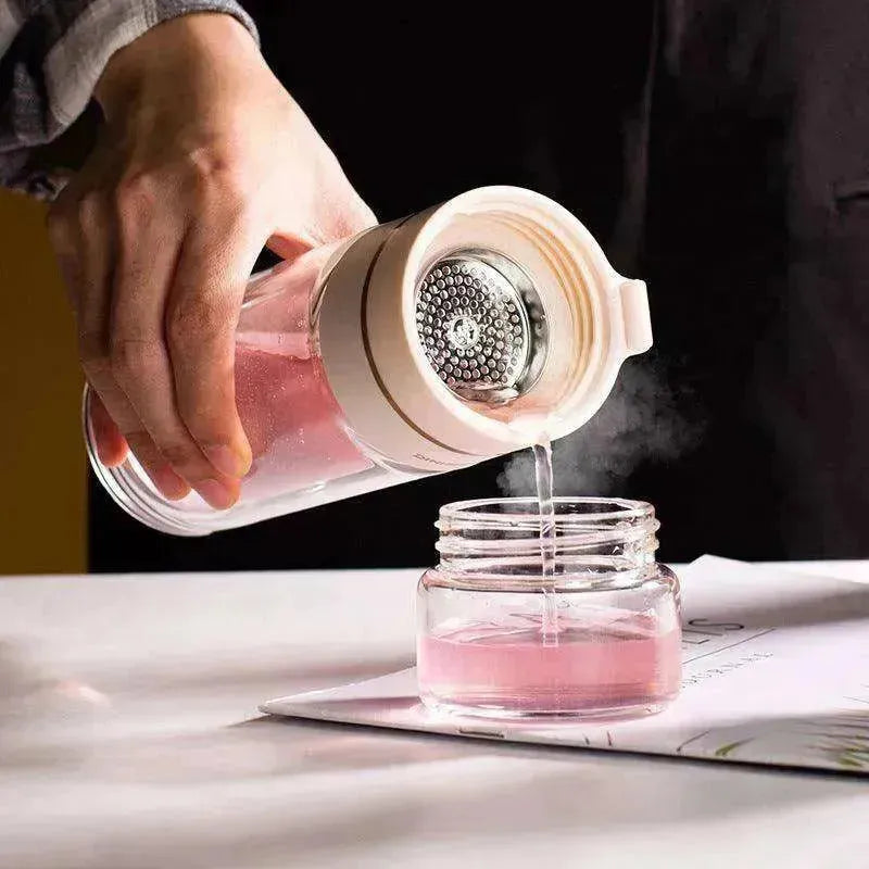 Tea Infuser Filter Separation Double Wall Glass Bottle - EX-STOCK CANADA