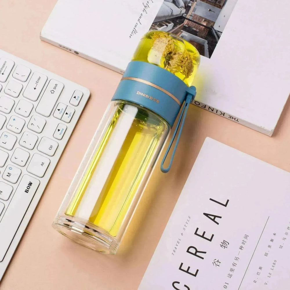 Tea Infuser Filter Separation Double Wall Glass Bottle - EX-STOCK CANADA