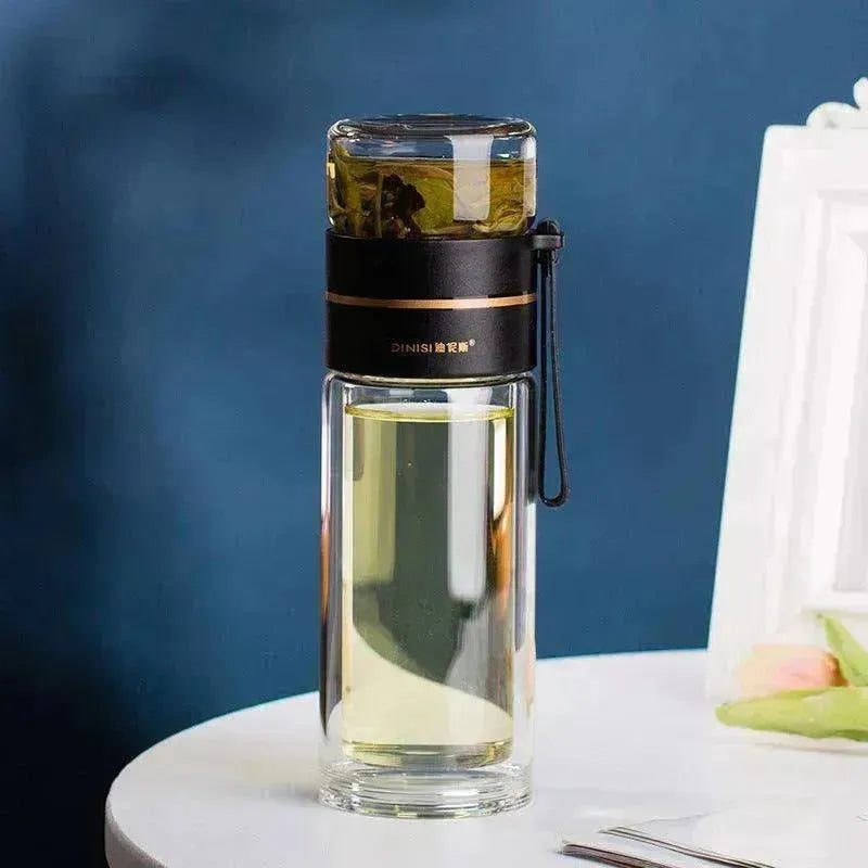 Tea Infuser Filter Separation Double Wall Glass Bottle - EX-STOCK CANADA