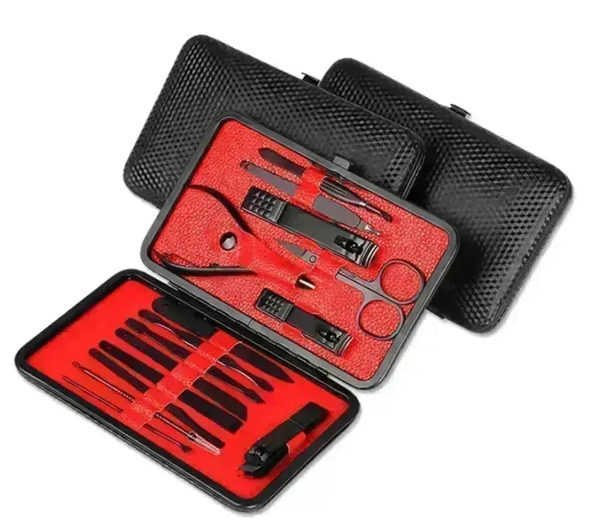 The Factory Manicure Black Stainless Steel High-end Set of 15 Nail Clippers - EX-STOCK CANADA
