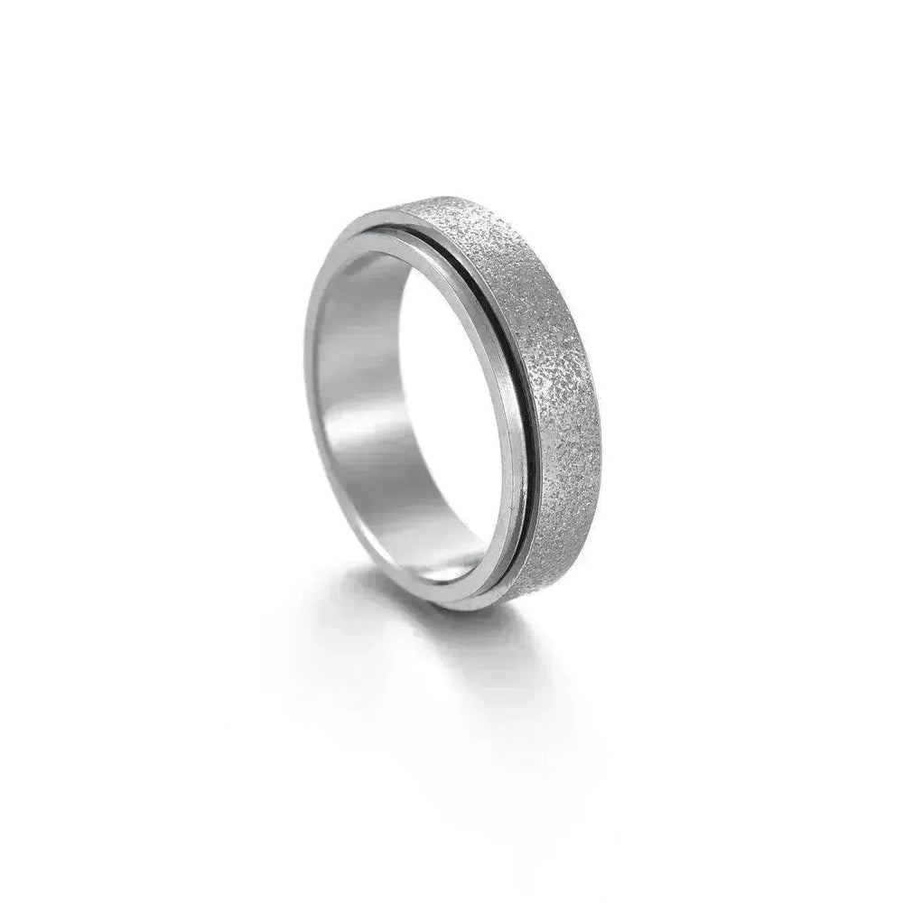 Bague pour femme en acier inoxydable titane avec étoiles et lune rotatives - EX-STOCK CANADA