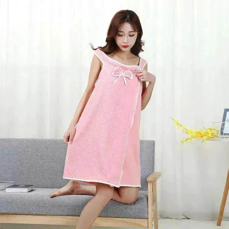 The coral velvet cozy wearable cocoon bath towel - EX-STOCK Canada