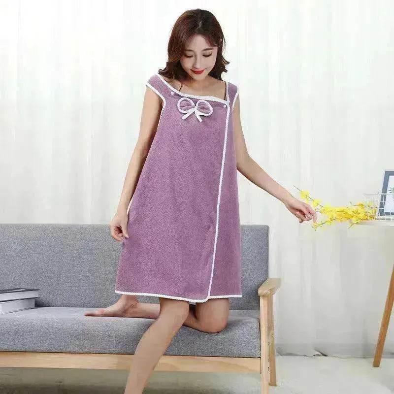 The coral velvet cozy wearable cocoon bath towel - EX-STOCK Canada